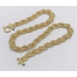A 9ct gold interlaced necklace, weight 17.7g