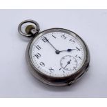 A 935 silver Omega pocket watch with subsidiary second hand