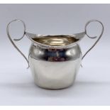 A small hallmarked silver two handled sugar bowl, 60g