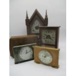 A miscellaneous assortment of untested mantle and wall clocks including a Smiths Astral, Metamec