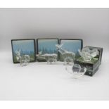 A small quantity of boxed Orrefors Sweden glassware, including a pair of 'Pomona' bowls, a moose and