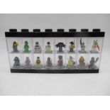 A full set of Lego Minifigures in official display case