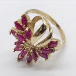 A 9ct gold ruby dress ring