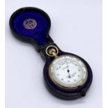 A cased Victorian compensated pocket barometer signed C W Dixey & Son, optician to the Queen
