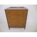 A mid century Lebus chest of four drawers.