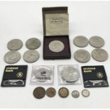 A collection of Crowns and other coins including the Festival of Britain Crown