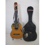 An Admira Spanish acoustic guitar signed by Rod Stewart and Jim Cregan. Also included are two back