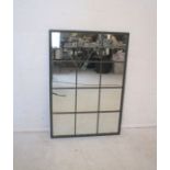 A large metal framed rectangular wall mirror, 80cm x 120cm.