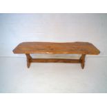 An oak live edge coffee table, length 144cm.