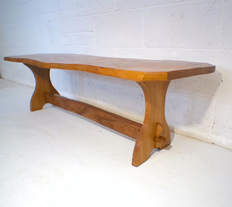 An oak live edge coffee table, length 144cm. - Image 5 of 5