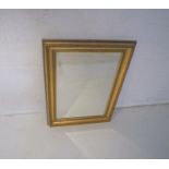 A gilt framed rectangular wall mirror, with bevel edge.