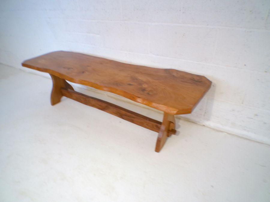 An oak live edge coffee table, length 144cm. - Image 3 of 5