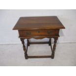 A mahogany side table, with single drawer.