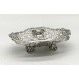 A large silver footed sweetmeat dish with pierced decoration, London 1891, weight 155.9g