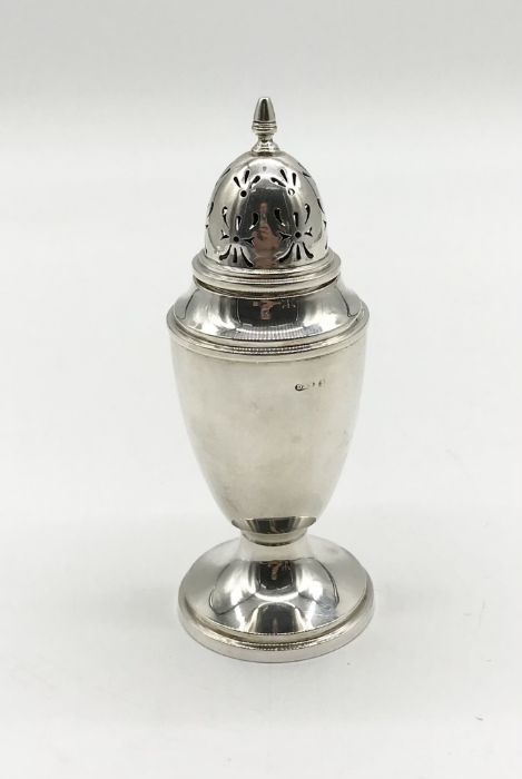 A hallmarked silver sugar shaker, Birmingham 1936, weight 72.6g - Image 2 of 2