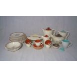 A part Poole Pottery tea/coffee set, along with a Grindley "Fantasia" Part dinner set.