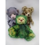 A collection of three Charlie Bears including Seren (limited edition 1880 of 3000), Sprout and