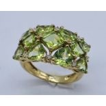 A tourmaline and diamond ring in 9ct gold