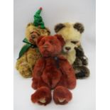 A collection of three Charlie Bears including Rusty, Woody & one other - all with bells but damage