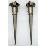 A pair of large Gothic style candle sconces