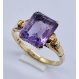 A 9ct gold amethyst ring