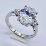 A 14ct white gold dress ring, weight 3.1g