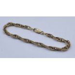 A 9ct gold bracelet, weight 8.3g