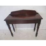 A Victorian mahogany side table, with single drawer, length 107cm, height 96cm.