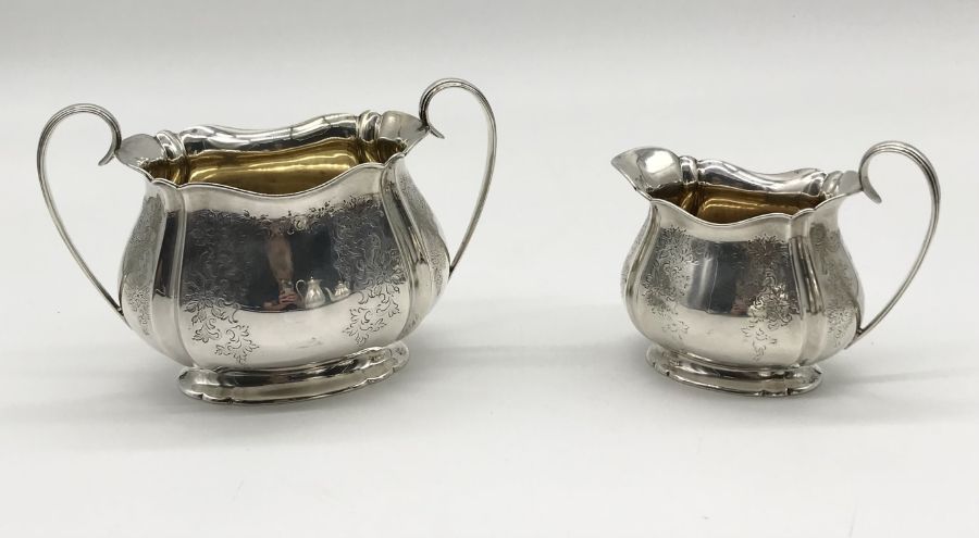 A hallmarked silver four piece tea set by Batty & Sons, dated Sheffield 1905, total weight 1708g ( - Image 6 of 6