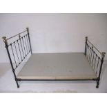 A Victorian metal framed double bed, length 200cm, width 138cm, height 134cm (approx)