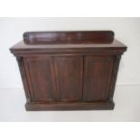 A Victorian mahogany sideboard, with two cupboards, length 126cm, height 102cm.