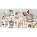 A large collection of vintage sewing patterns