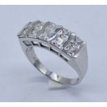 A dress ring in 14ct white gold, weight 3.8g