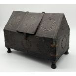 A 19th Century style Indian hardwood casket with carved decoration