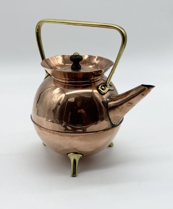 Dr Christopher Dresser for Benham and Froud, a copper and brass kettle with upturned rim, angular - Image 2 of 3