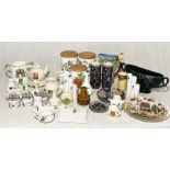 A collection of various china including Portmeirion, Crested Ware, Royal Worcester, Sylvac etc along