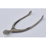 A pair of Edwardian silver sugar nips in the form of a wishbone, maker Levi & Salaman, Birmingham,