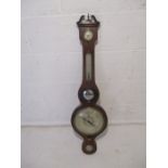 A mahogany cased barometer, marked 'Villa, Birmingham'.