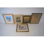 A quantity of various framed pictures.