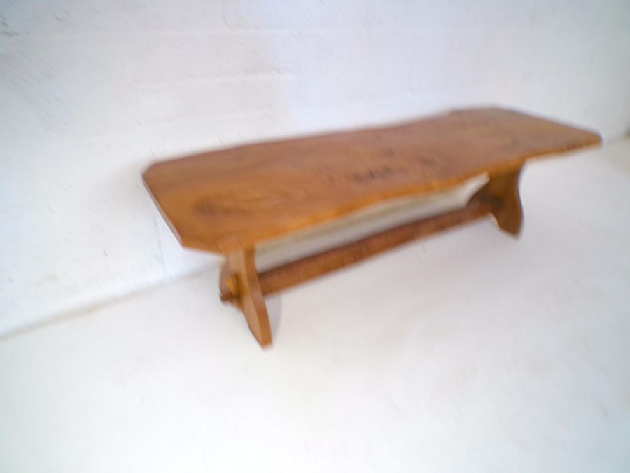 An oak live edge coffee table, length 144cm. - Image 4 of 5
