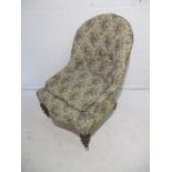 A Victorian button back nursing chair.