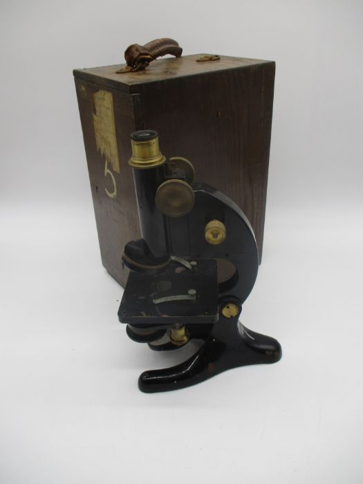 A Beck Ltd of London Model 29 microscope in wooden case