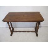 An Edwardian inlaid mahogany hall table, length 82cm, height 57cm.