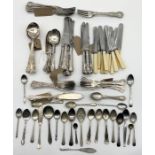 A collection of silver plated cutlery etc including one silver fish slice
