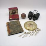 A lot of miscellaneous items, including a pair of Swift Saratoga 8x40 binoculars, a barometer, a