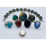 A collection of 925 silver jewellery