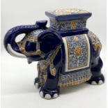 A pottery elephant plant stand - height 44cm