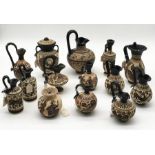 A collection of reproduction ancient Greek pottery in the classical style