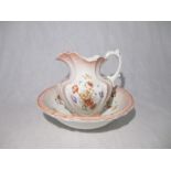 A Johnson Bros porcelain jug and bowl.