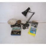 A set of scales, along with an angle poise desk lamp, a Burmos blowtorch, boxed Paramo No 10
